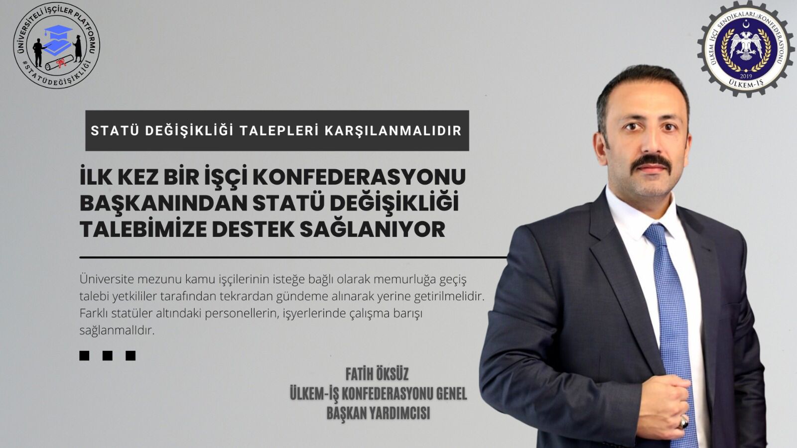 Üniversite mezunu kamu işçilerine isteğe bağlı statü değişikliği hakkı verilmelidir